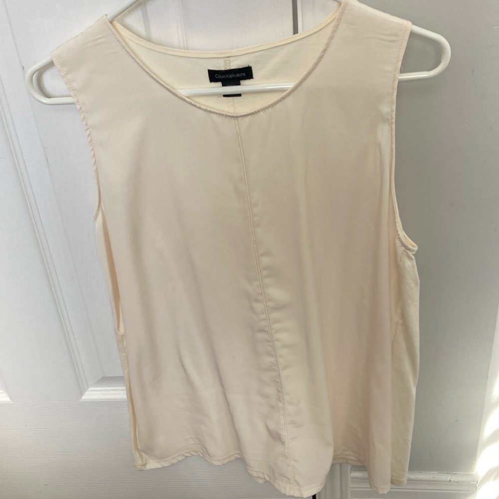 Calvin Klein beige dressy tank top